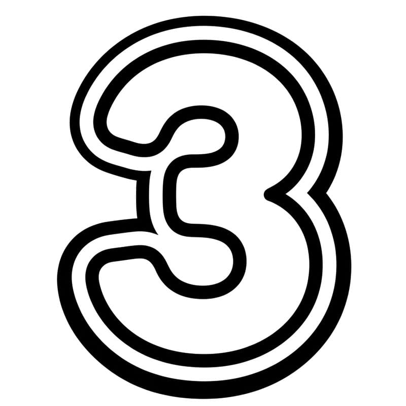 Angka 3 stiker
