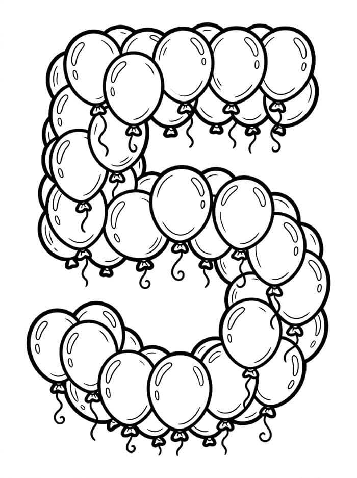 Angka 5 Balon