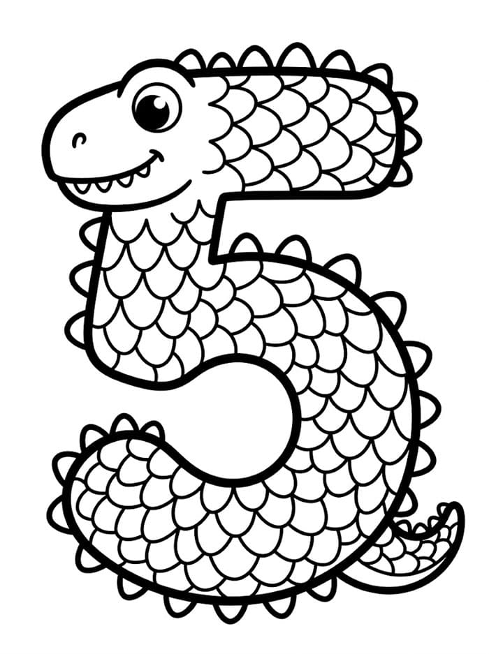 Angka 5 Dinosaurus