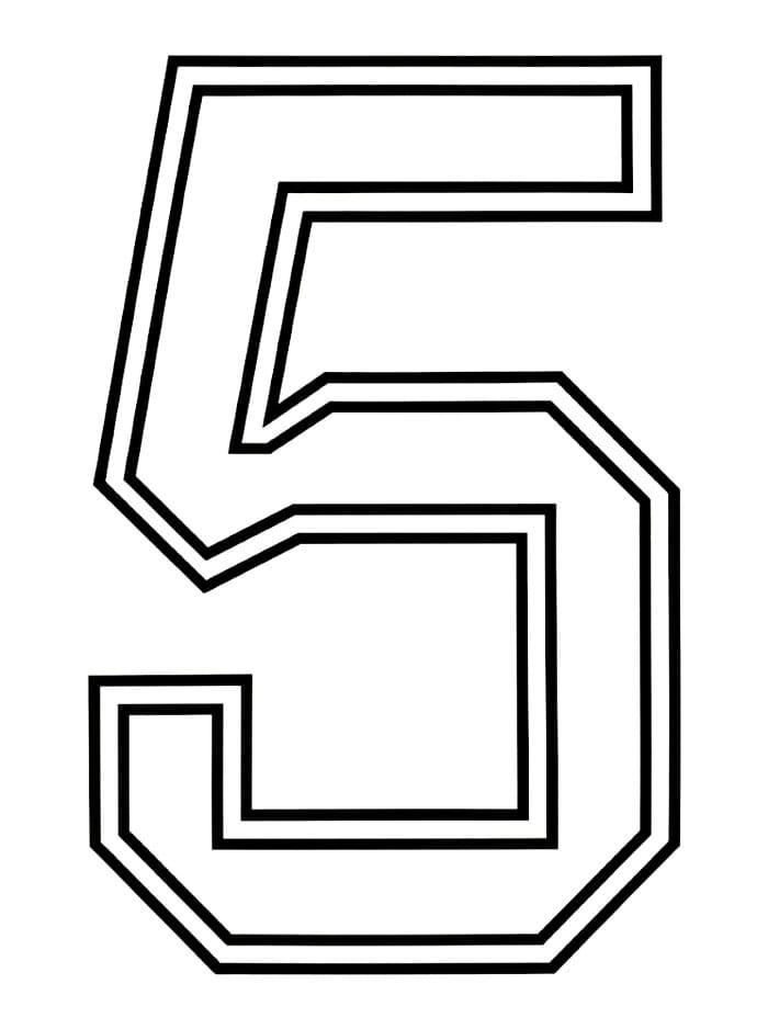 Angka 5 Garis Luar Geometris