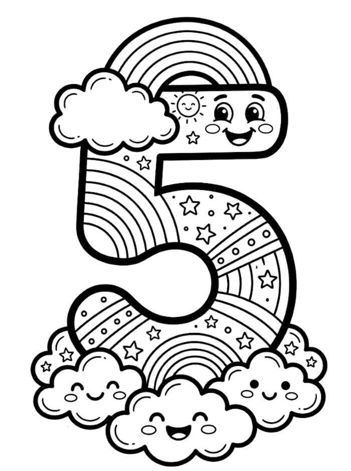 Angka 5 Pelangi
