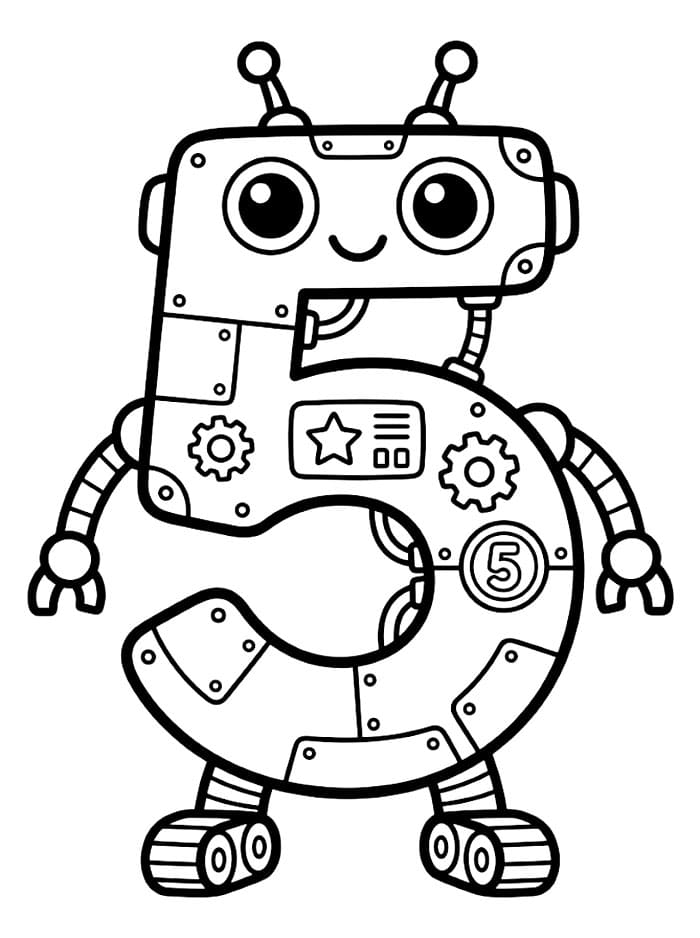 Angka 5 Robot