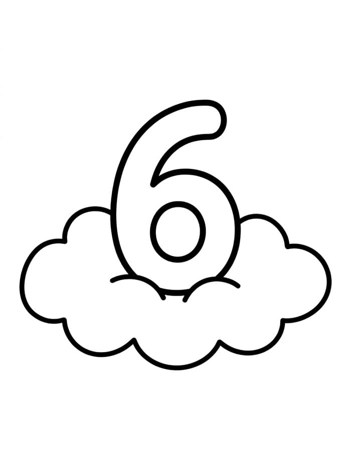 Angka 6 di atas awan