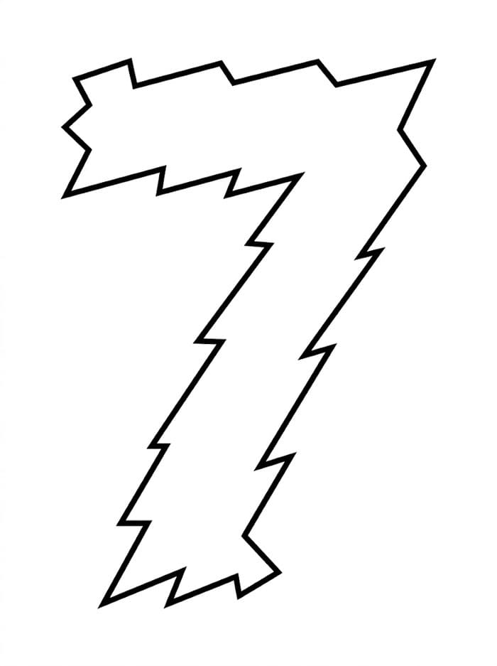 Angka 7 Zigzag Tajam