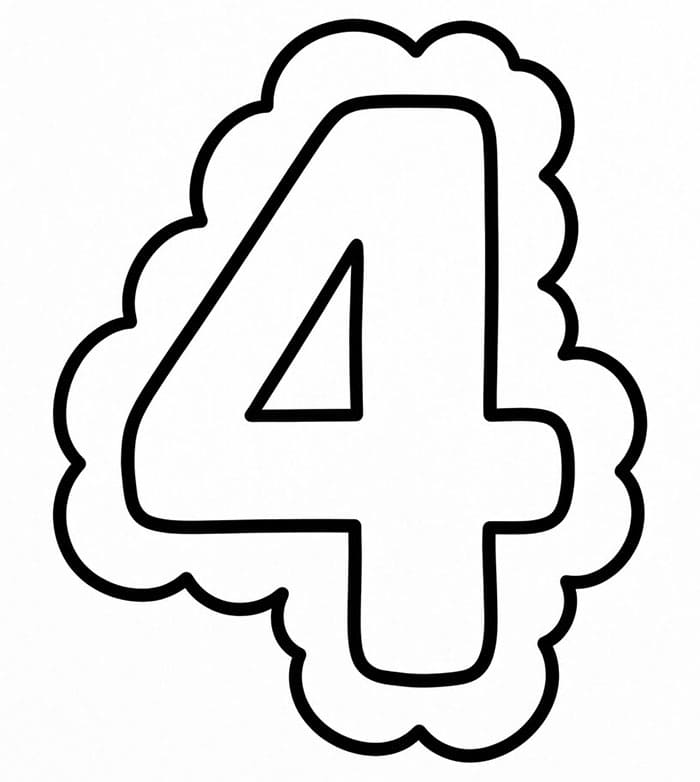 Bingkai Awan Angka 4