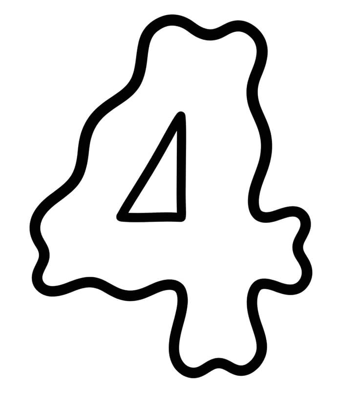 Bingkai Bergelombang Angka 4