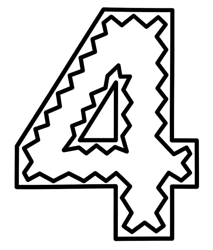 Bingkai Zigzag Angka 4