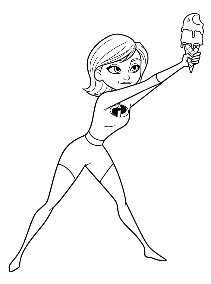 Elastigirl memegang es krim