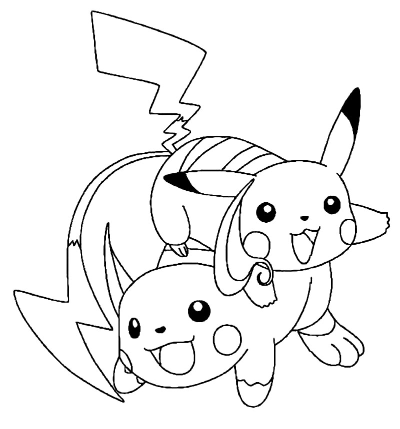 Gambar Raichu dan Pikachu