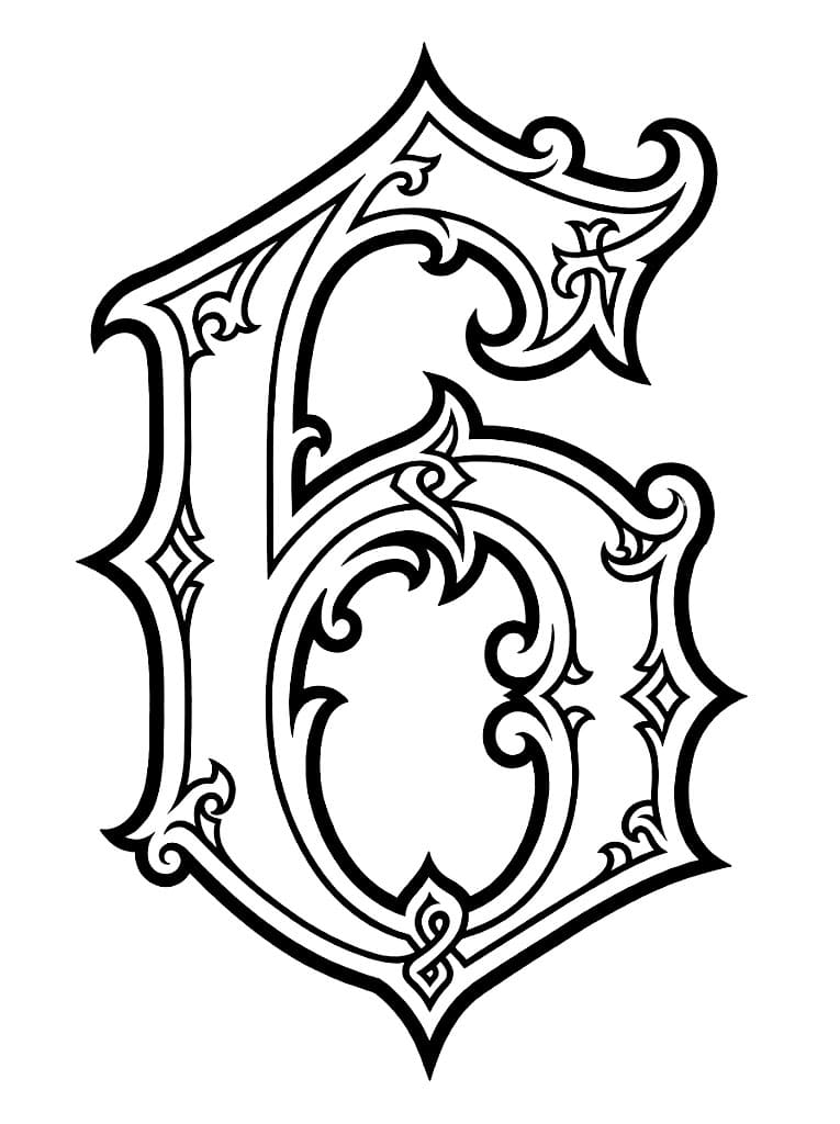 Gothic Angka 6