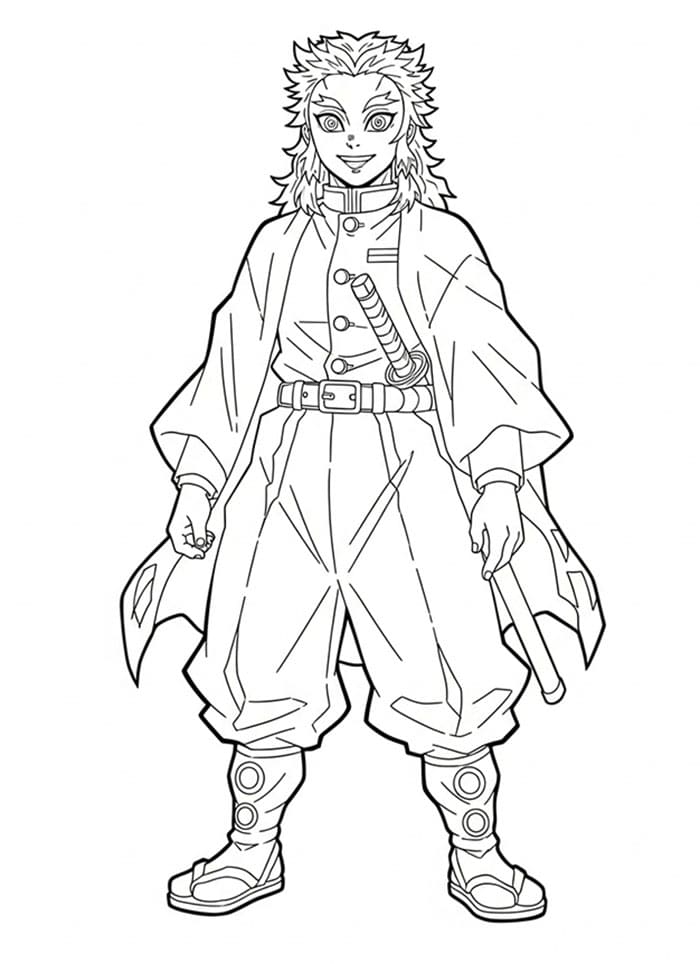 Kyojuro Rengoku berdiri