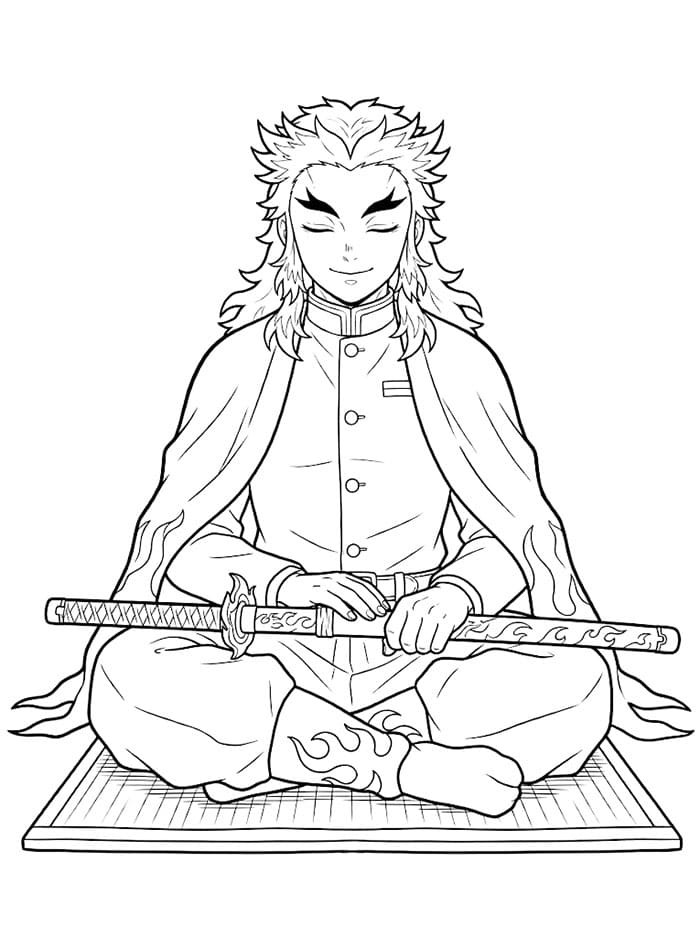 Kyojuro Rengoku Duduk Bersilang