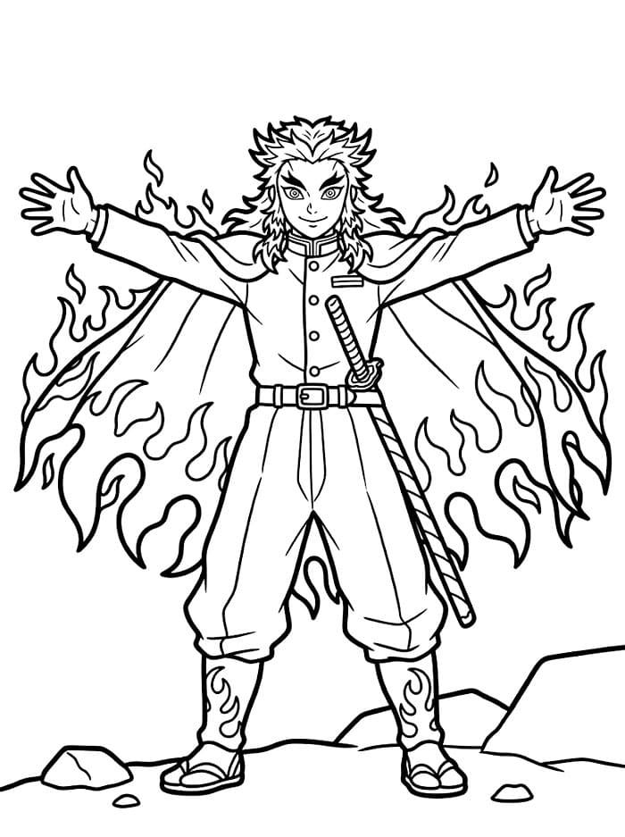 Kyojuro Rengoku Lengan Terbuka