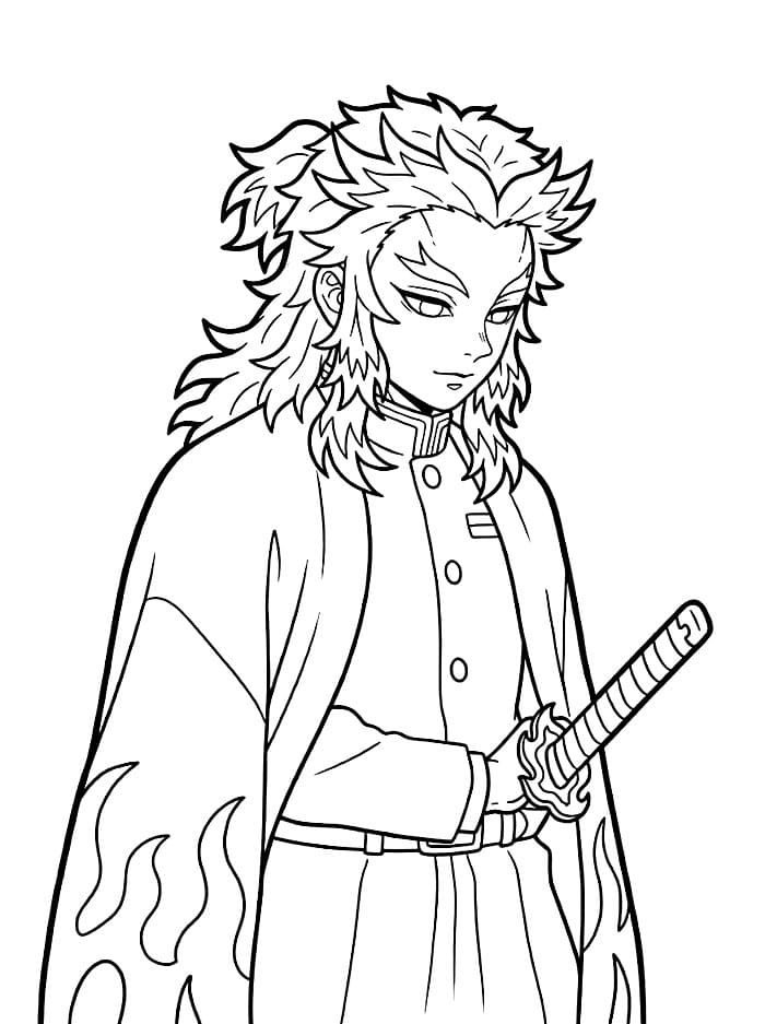 Kyojuro Rengoku Melihat ke Bawah