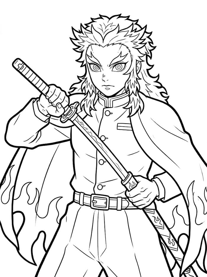Kyojuro Rengoku Menghunus Pedang