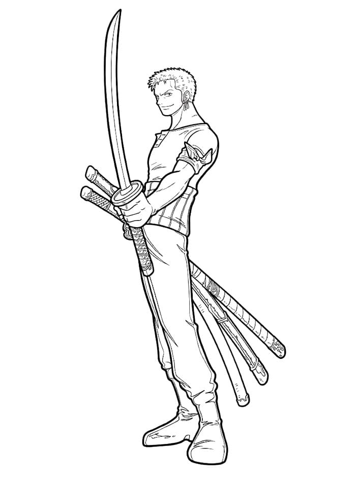Menggambar Zoro Berdiri