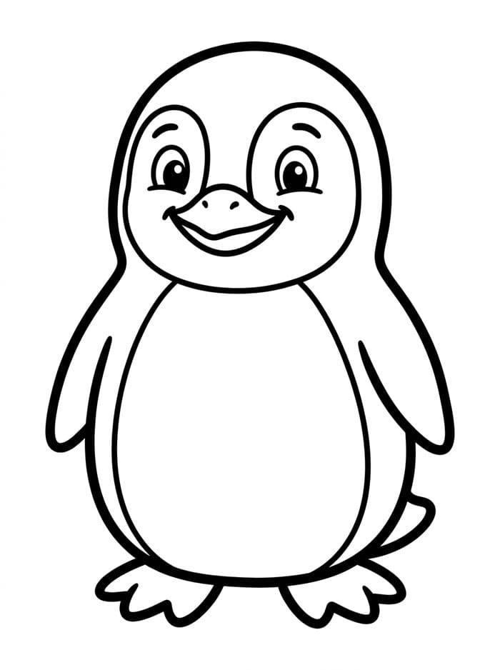 Penguin berdiri dan tersenyum