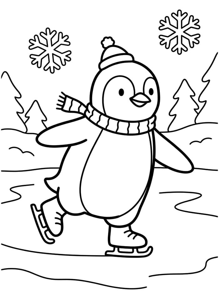 Penguin bermain seluncur es Gratis