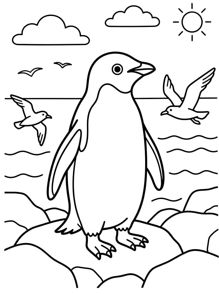 Penguin bersama burung laut