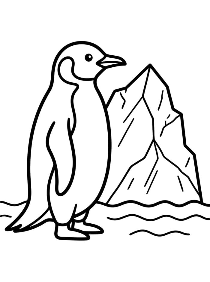 Penguin di samping gunung es