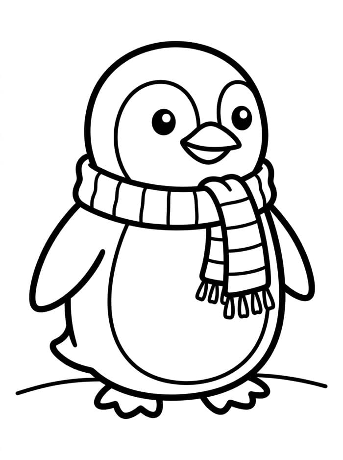Penguin memakai syal