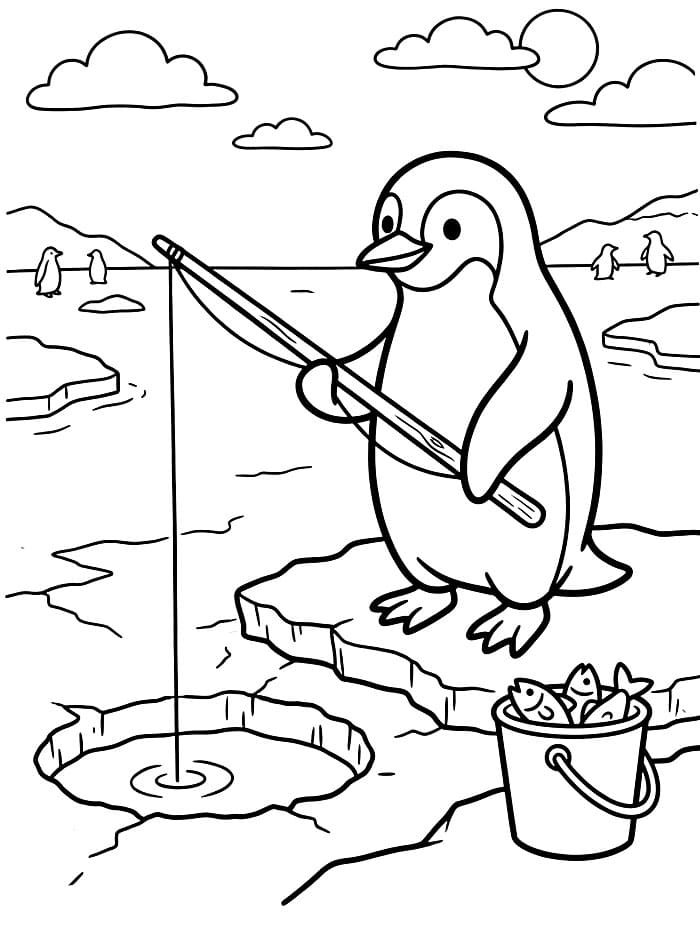 Penguin memancing