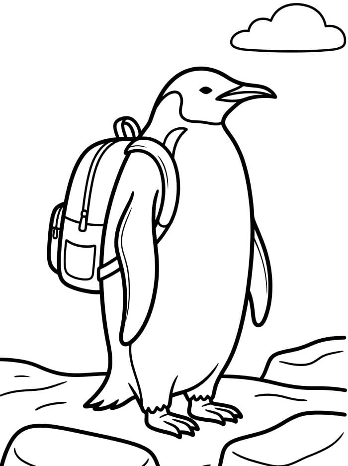 Penguin membawa ransel
