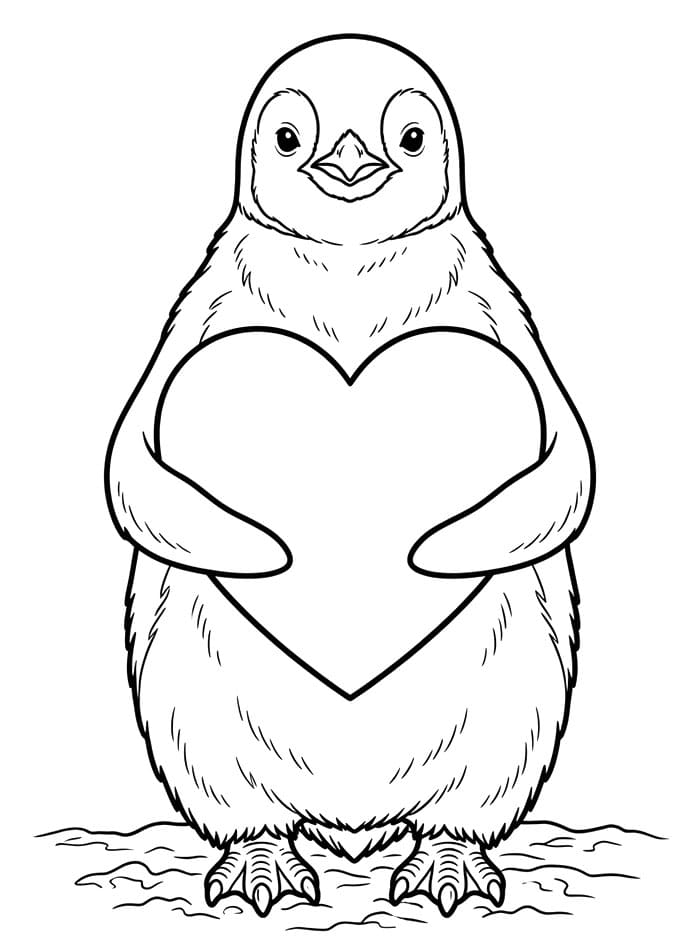 Penguin memeluk hati