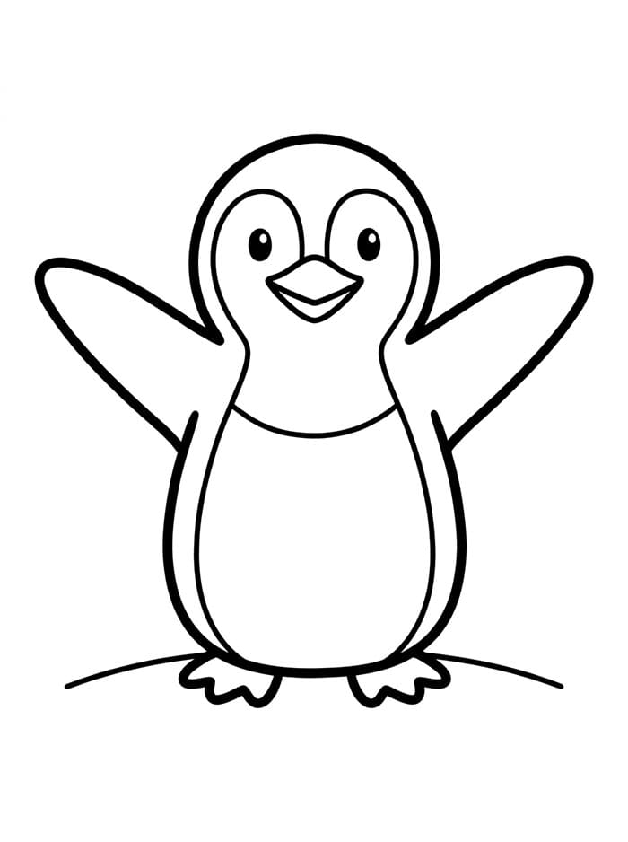 Penguin merentangkan kaki