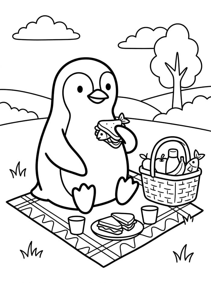 Penguin sedang piknik