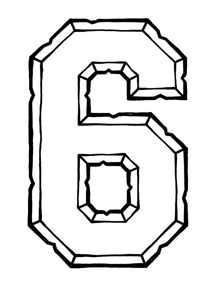 Potongan Logam Angka 6