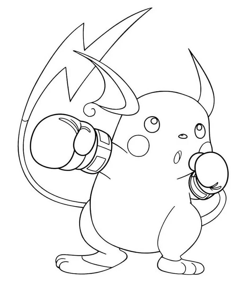 Raichu berlatih tinju