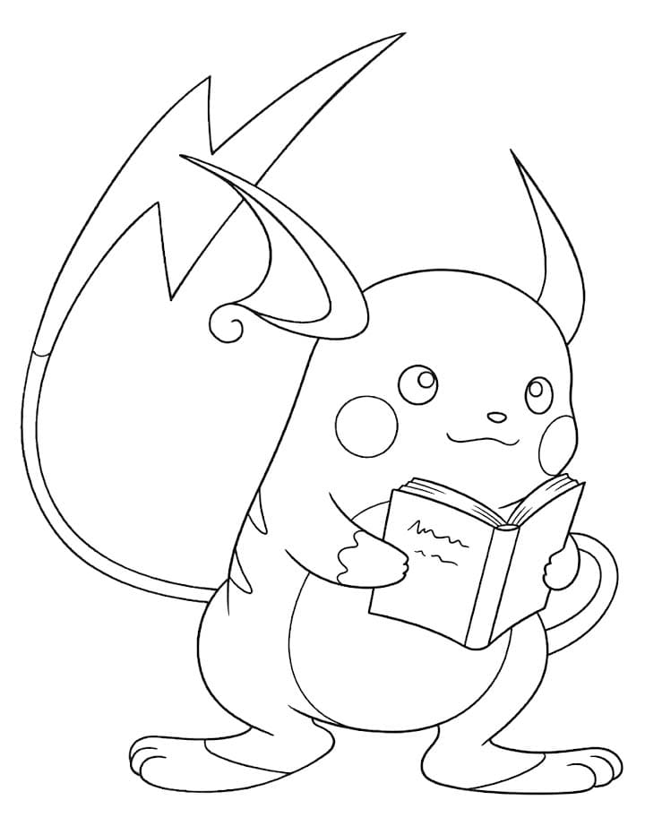 Raichu membaca buku