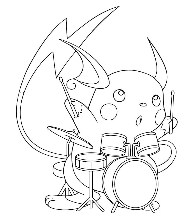 Raichu menabuh drum