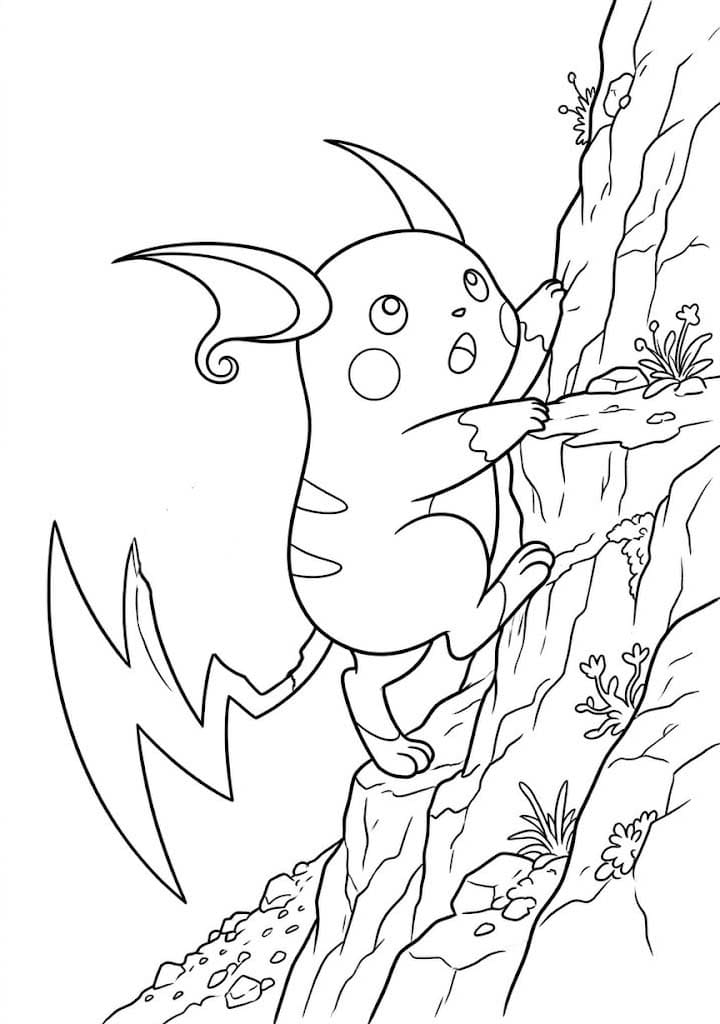 Raichu sedang mendaki