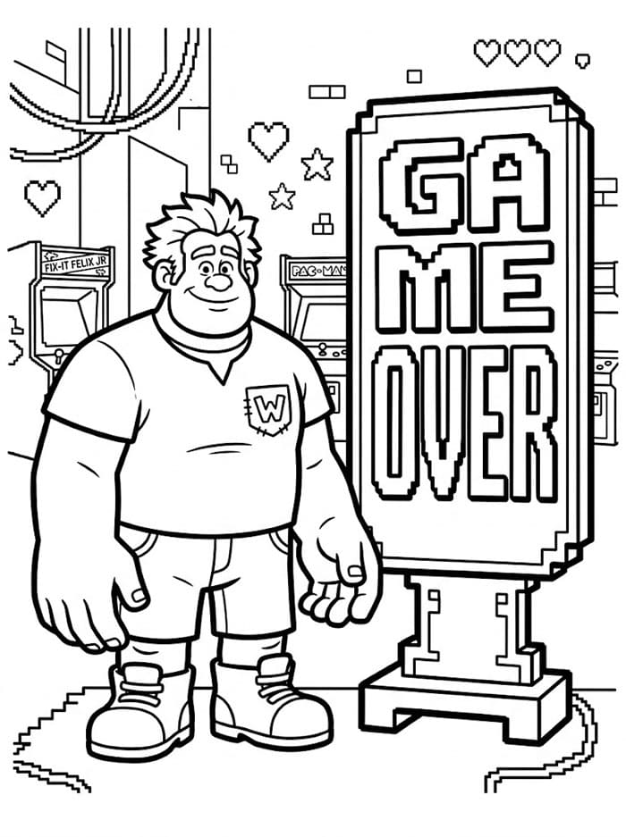 Ralph dengan Tanda Game Over