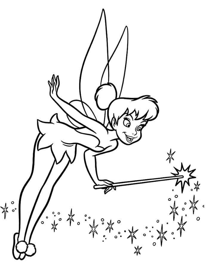 Tinkerbell Bahagia Memegang Tongkat Sihir