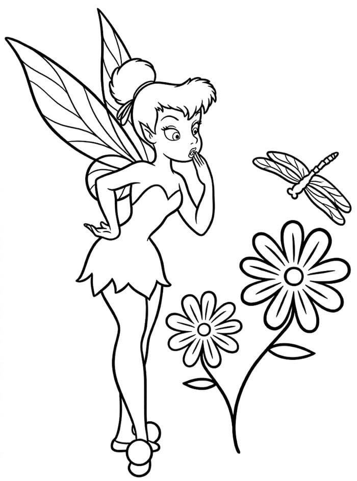 Tinkerbell dan Bunga dengan Capung