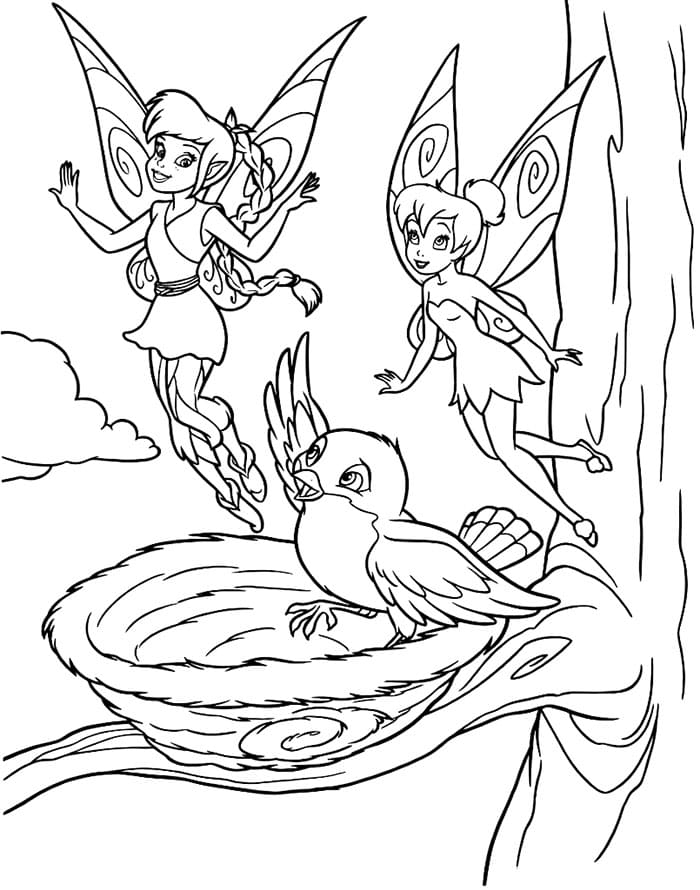 Tinkerbell dan Kamu dengan Burung di Sarang