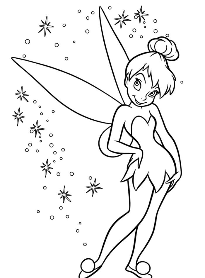 Tinkerbell Tersenyum dengan Bintang