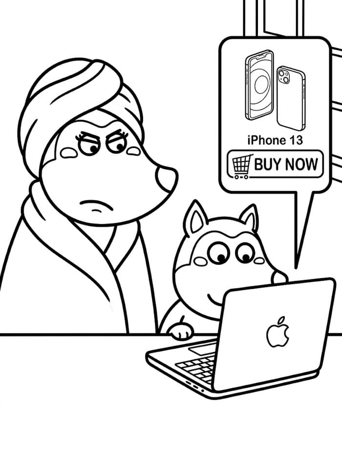 Wolfoo dengan Laptop