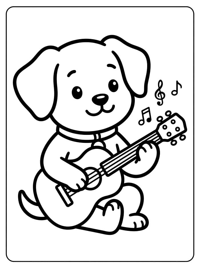 Anak Anjing Bermain Gitar