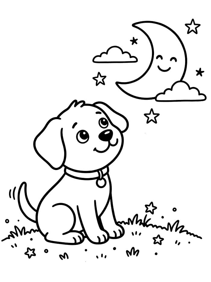 Anak Anjing dengan Bulan