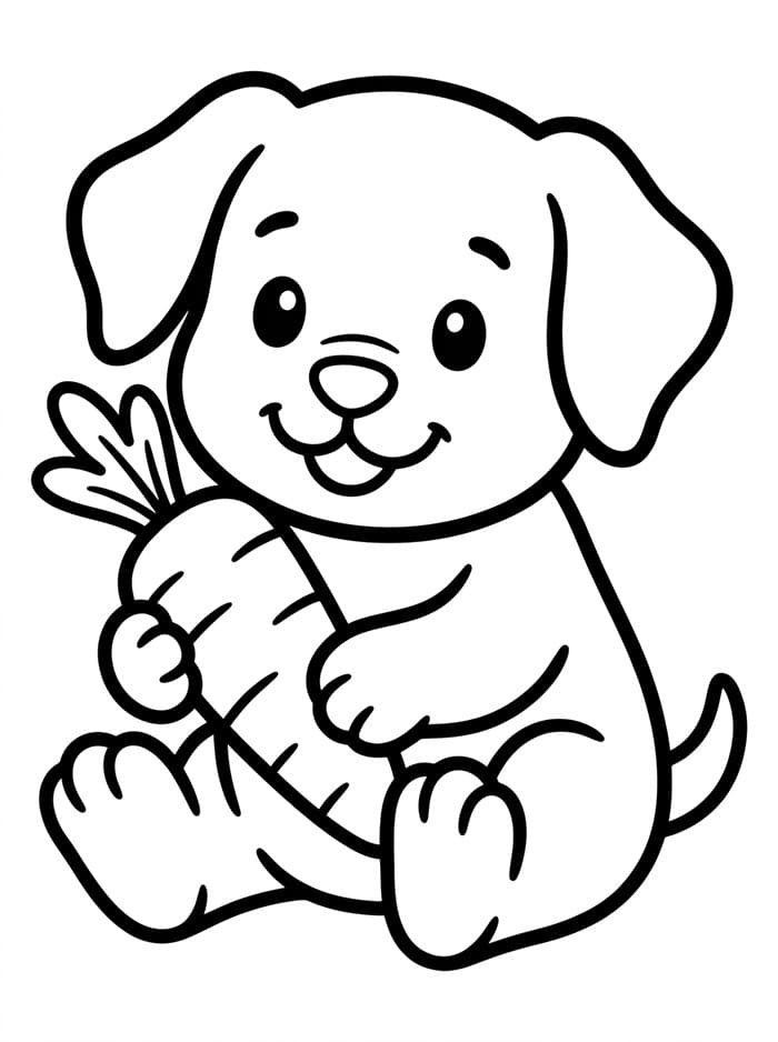 Anak Anjing dengan Wortel