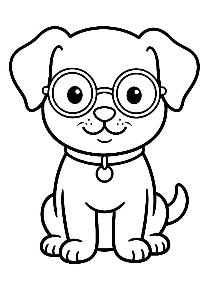 Anak Anjing Memakai Kacamata