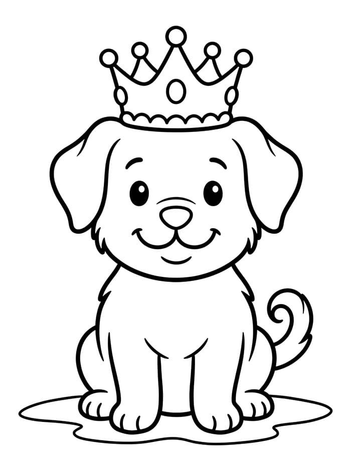 Anak Anjing Memakai Mahkota