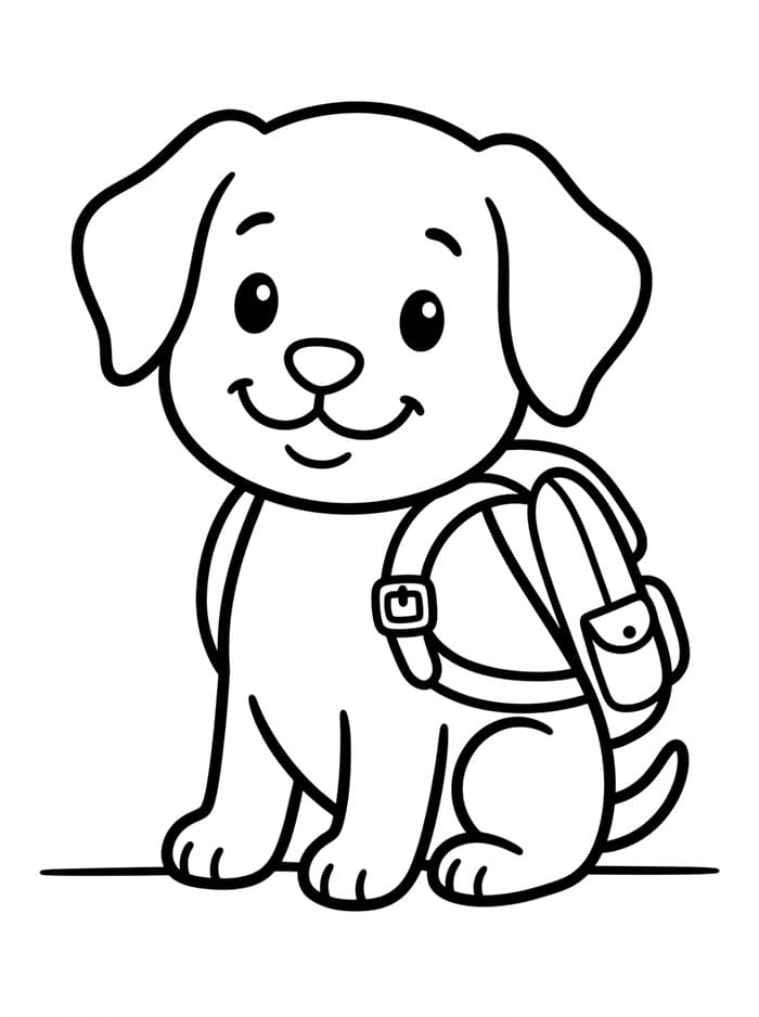 Anak Anjing Memakai Ransel