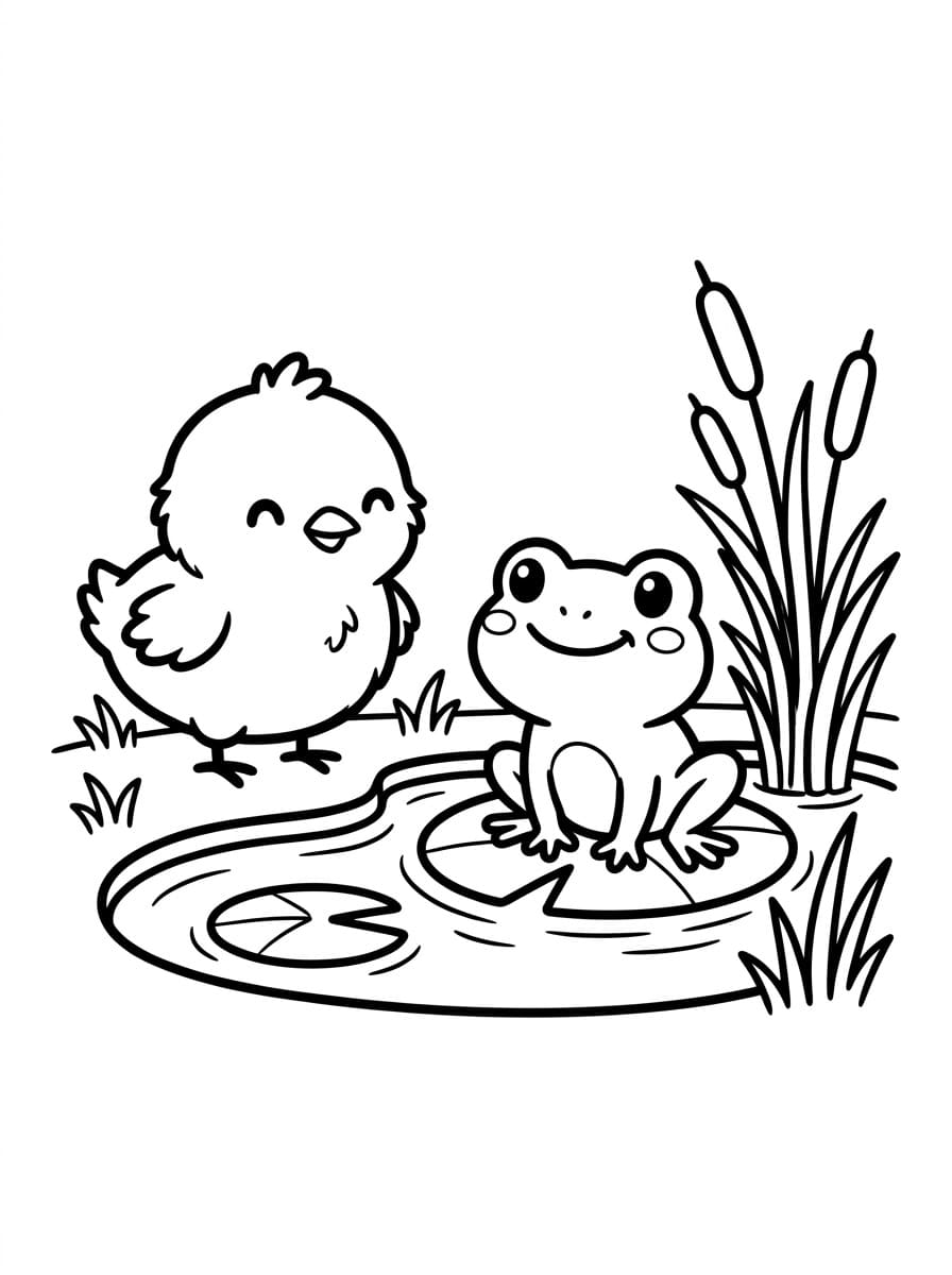 Anak Ayam dan Katak