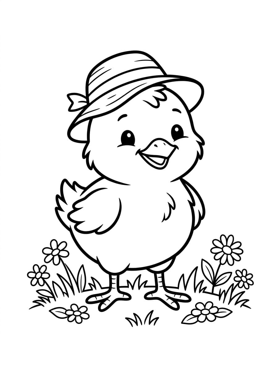 Anak Ayam dengan Topi