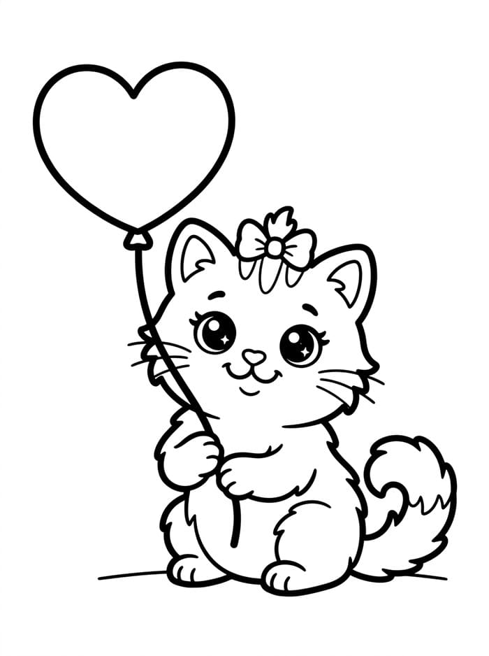 Anak Kucing dengan Balon